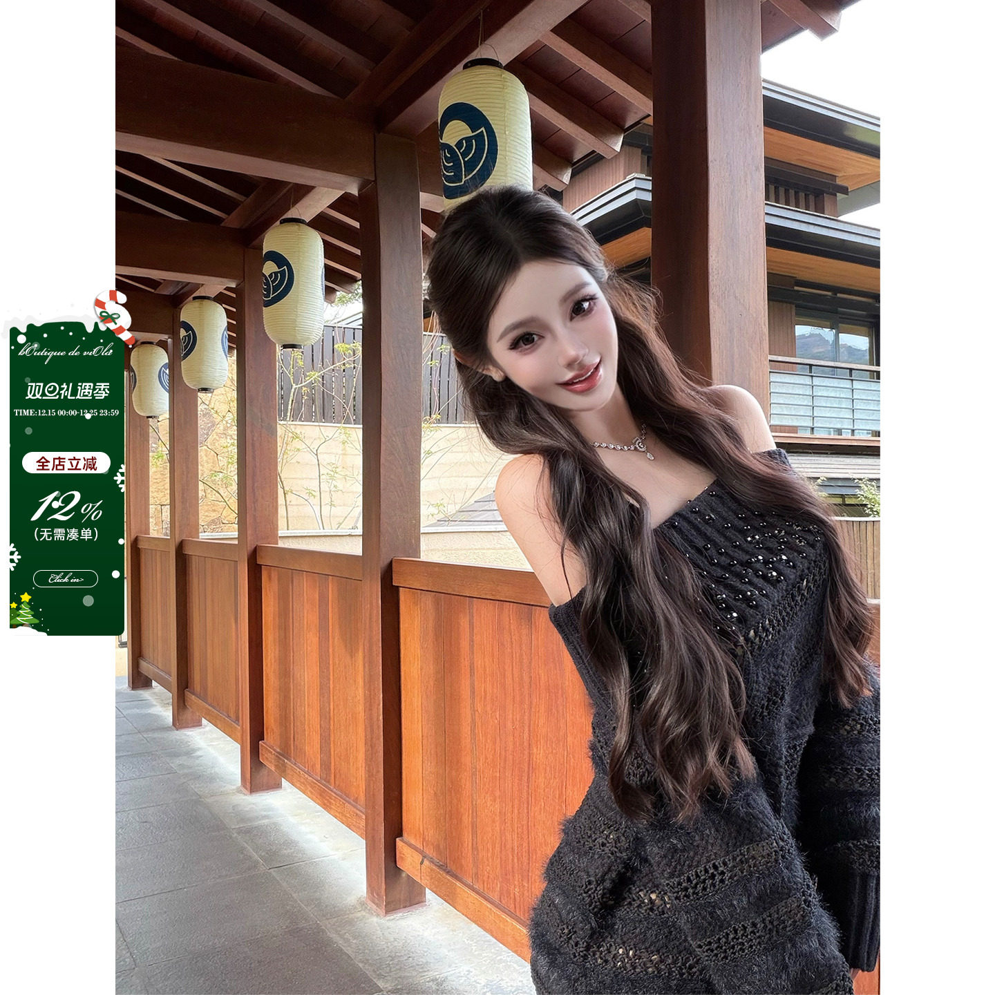 viola【浪漫序曲】ral*laur紫标秀款 重工手缝珍珠钻毛衣优雅气质