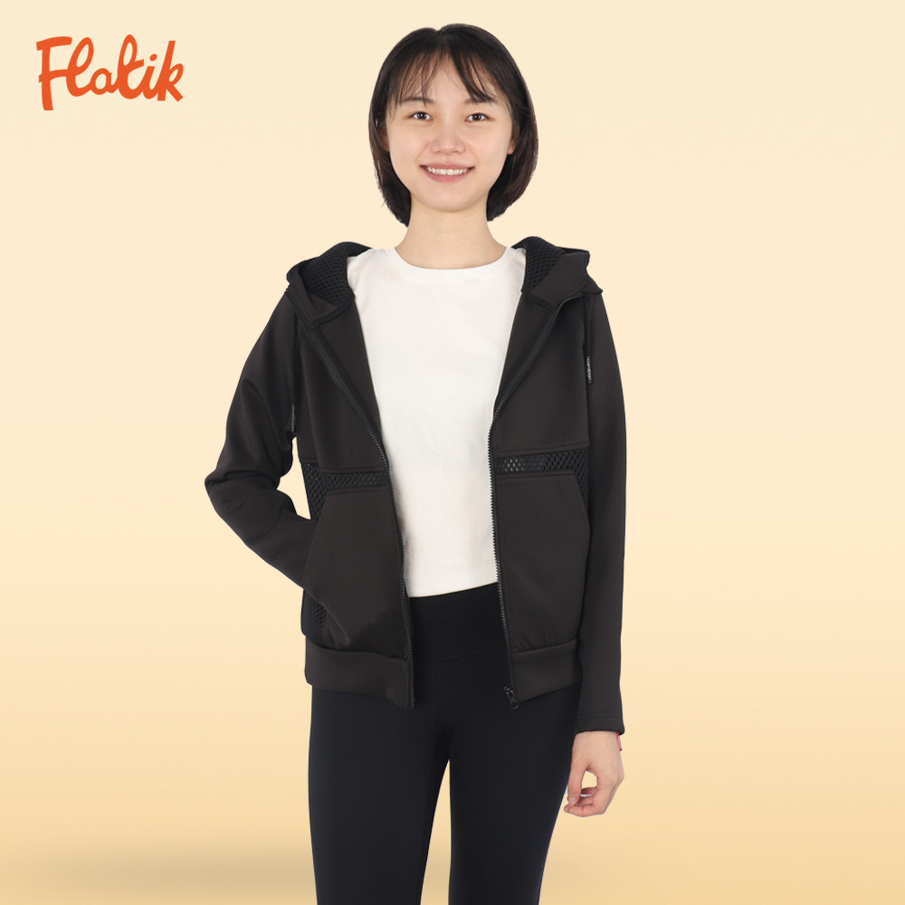 Flatik梵体 撞网格运动女运动茄克/外套