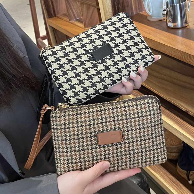 精致高档欧美新款手拿包女士大容量手机包帆布长款钱包软皮手抓包图片
