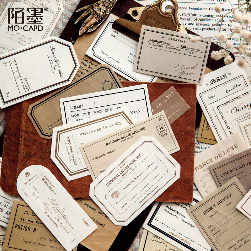 回忆序章手帐素材包复古英文标签盐系手帐diy拼贴装饰打底素材纸,文具电教/文化用品/商务用品,便签本/便条纸/N次贴,淘宝优惠券,粉丝福利购,淘宝优惠卷