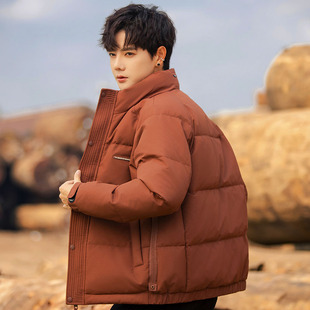 轻薄立领羽绒服男款秋冬季2025新款保暖加厚90白鸭绒男士外套潮牌