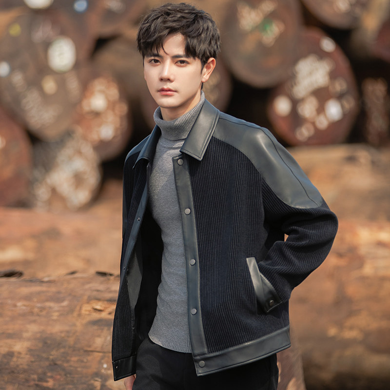 轻薄羽绒服男士皮衣2025新款秋冬季加厚保暖短款夹克外套冬装潮牌