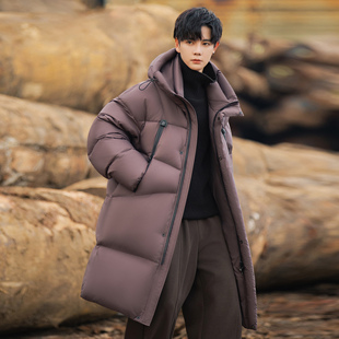 高充绒男士 羽绒服加厚保暖上衣高端休闲90白鸭绒派克服外套 中长款