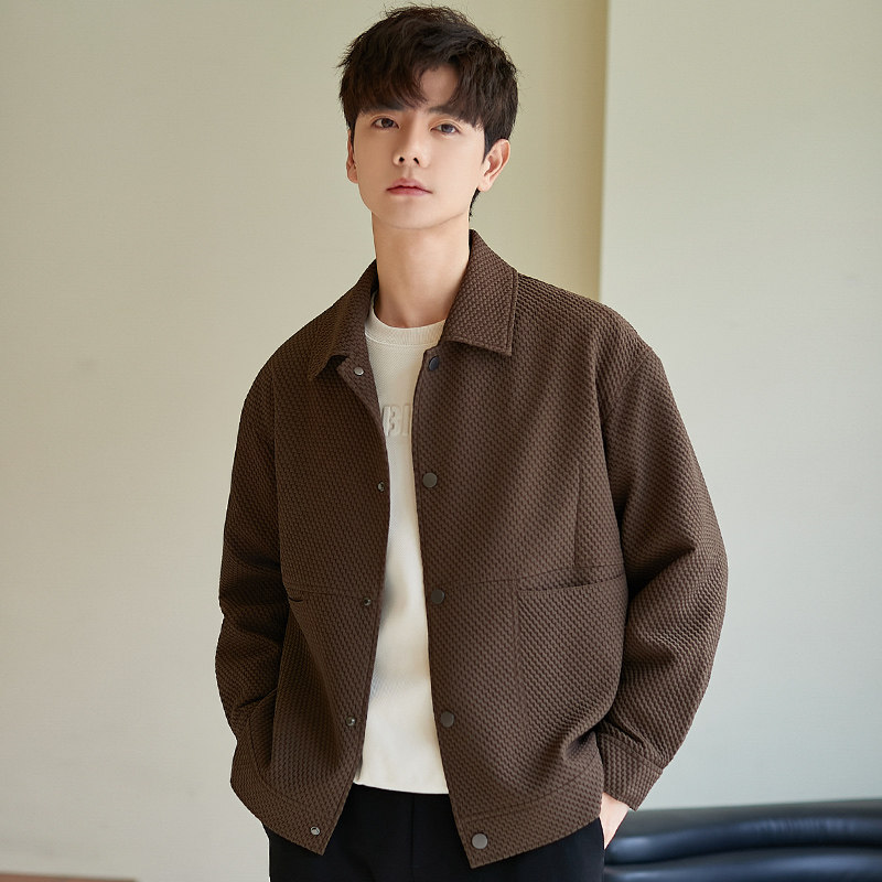 翻领男士夹克春秋季2025新款潮流高级感痞帅休闲宽松男装上衣外套