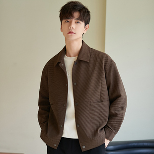 翻领男士夹克春秋季2025新款潮流高级感痞帅休闲宽松男装上衣外套