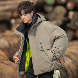 潮牌羽绒服男款冬季2024新款加厚保暖青少年品牌男装休闲连帽外套