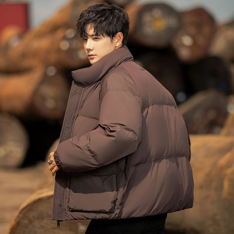 2025新款冬季羽绒服男款休闲立领加厚短款面包服男士保暖外套潮流