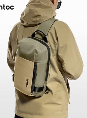 tomtoc胸包男斜挎包大容量iPad平板单肩包多功能通勤包电脑包T24