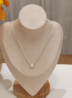 S925通体纯银爱心项链