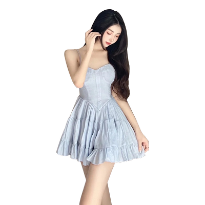 小个子仙女收腰吊带连衣裙纯欲