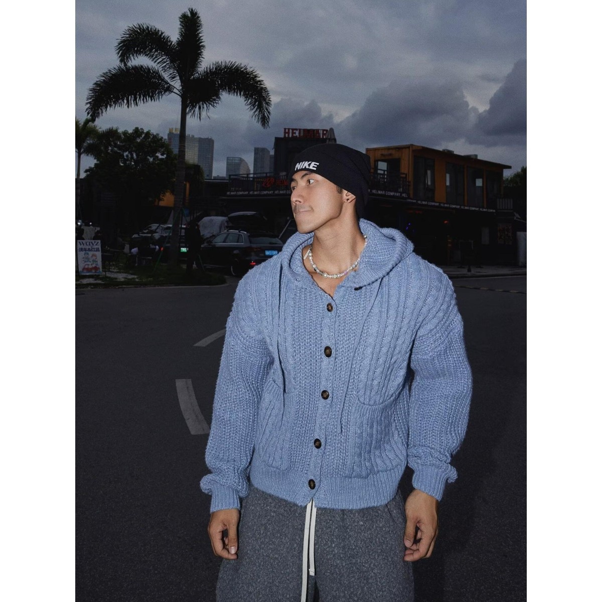 2024秋冬新款开衫毛衣美式复古休闲慵懒风V领针织衫男纯色外套,男装,针织衫/毛衣,淘宝优惠券,粉丝福利购,淘宝优惠卷