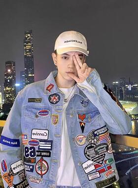 2024春秋痞帅外套男ins高街潮牌港风日系原宿风韩版潮流宽松夹克