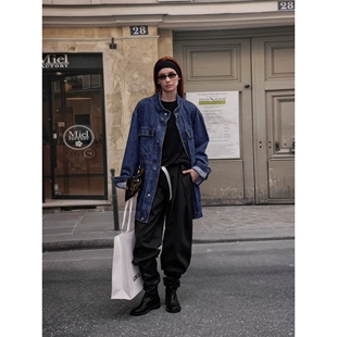 春秋装牛仔外套女中长款2025春季新款韩版百搭宽松bf休闲百搭风衣
