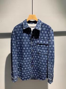 2025潮男日系复古做旧牛仔夹克男女潮牌街头宽松休闲百搭情侣外套