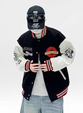 维动星驰棒球服男外套2024秋季新款运动美式保暖上衣休闲开衫夹克