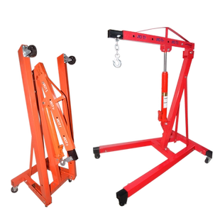 晟雕汽车吊机发动机吊架千斤顶吊机手动液压吊车2吨3吨折叠小吊机