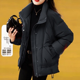 大码红色短款嘉兴平湖羽绒服2025女款新款胖mm棉衣棉服女外套冬季