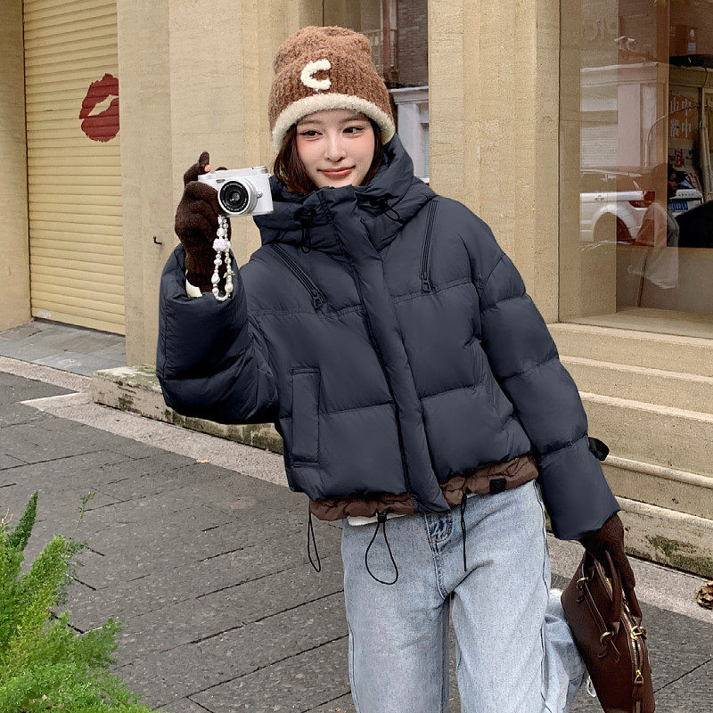 韩版连帽短款羽绒服2026冬季新款