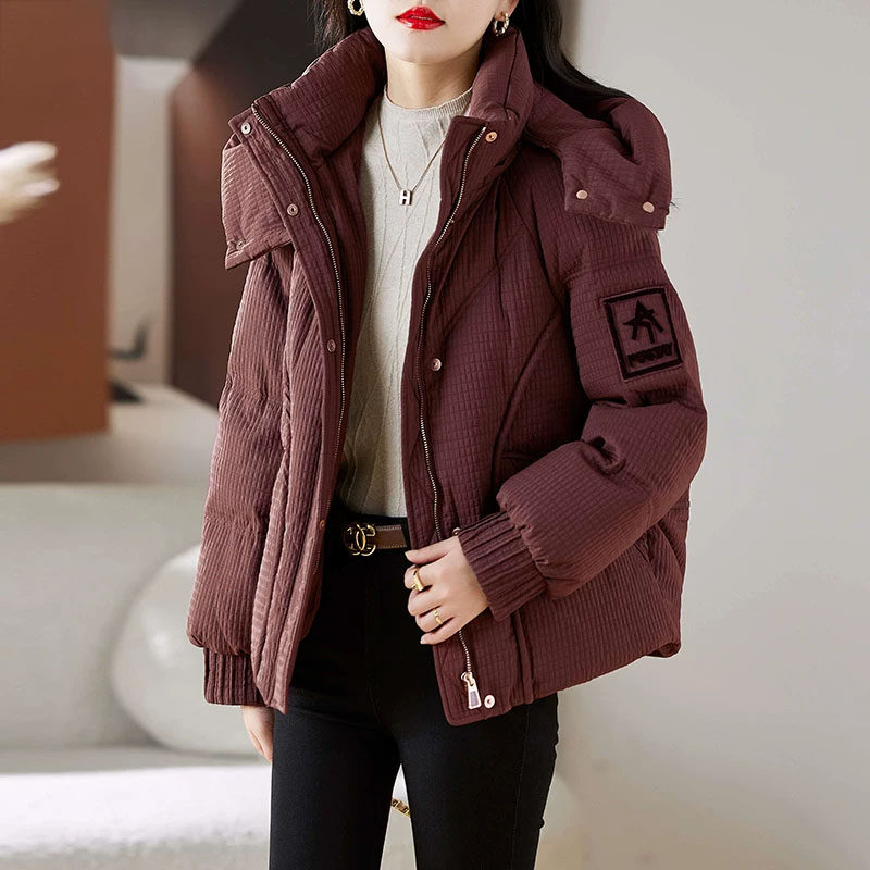 安可拉红羽绒服短款2026新款外套