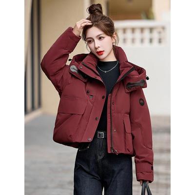 冬季羽绒服女短款派克服白鸭绒厚