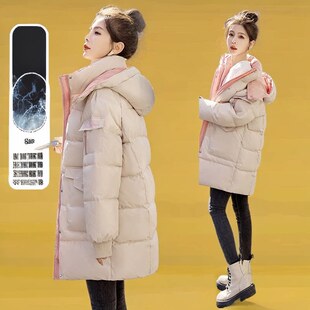 羽绒服女中长款2026年冬季新款小个子宽松时尚加厚刺绣大袄外套潮