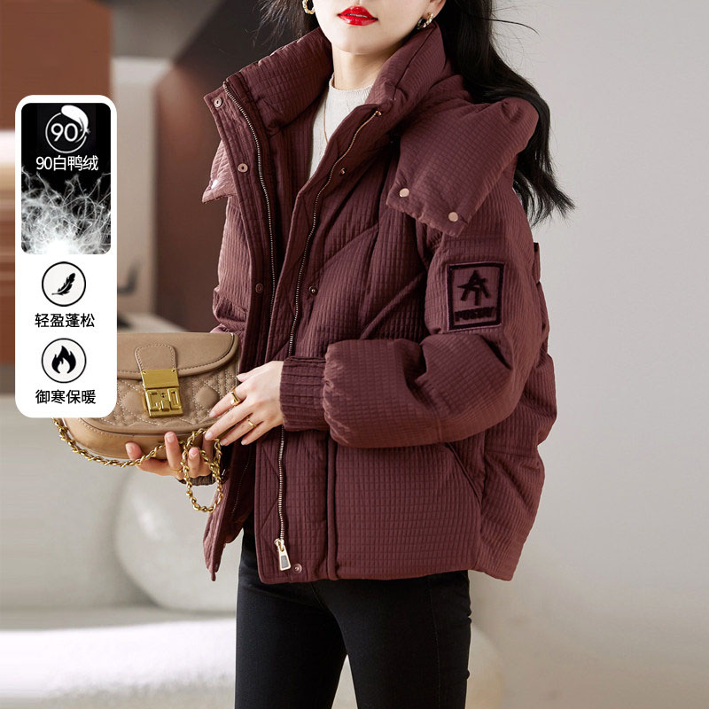 短款羽绒服女冬季2026新款白鸭绒