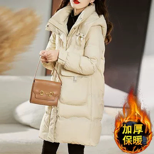 高端羽绒服女2026年新款中长款冬季连帽加厚面包服宽松显瘦休闲潮