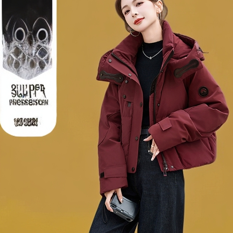 时尚高端小个子设计感白鸭绒外套