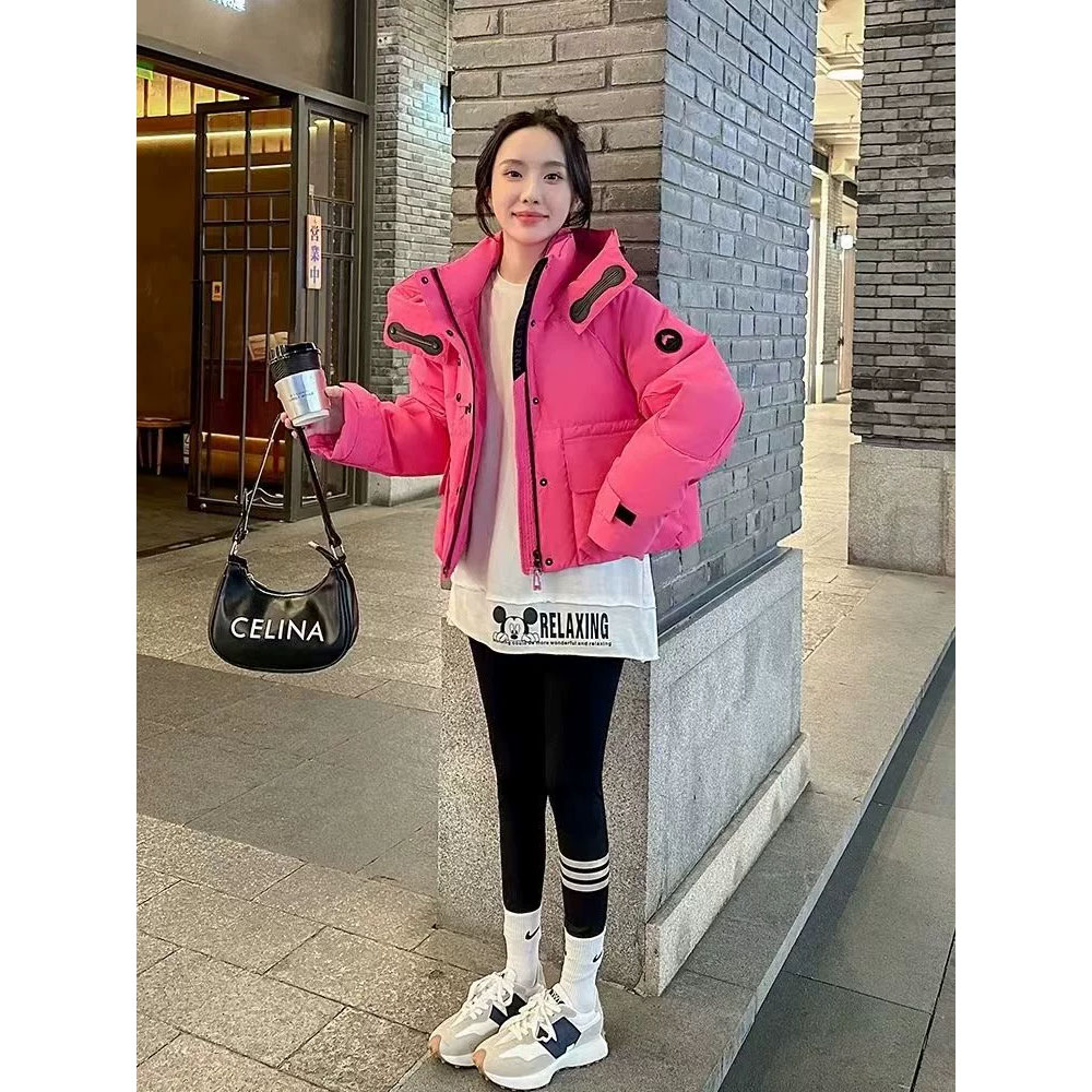 连帽短款羽绒服女冬季小个子外套