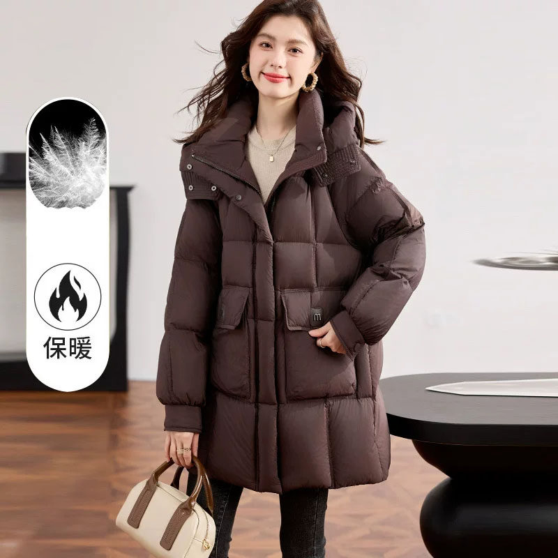 特大码羽绒服女胖mm200斤中长款