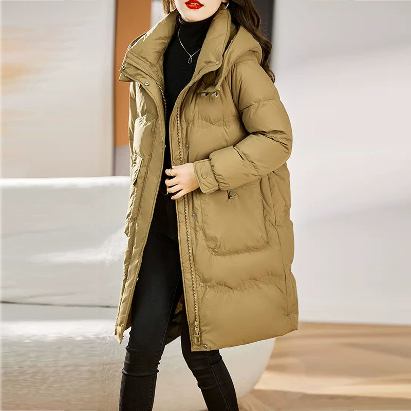 羽绒服女冬季中长款2026新款加绒加厚九江平湖大码冬装外套袄潮