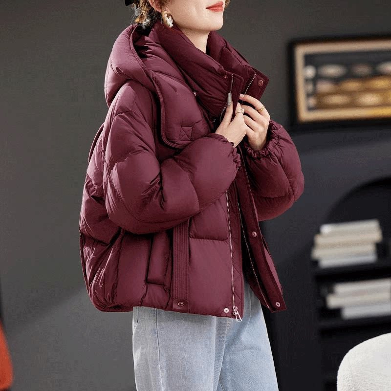 安可拉红短款羽绒服冬2026羽绒