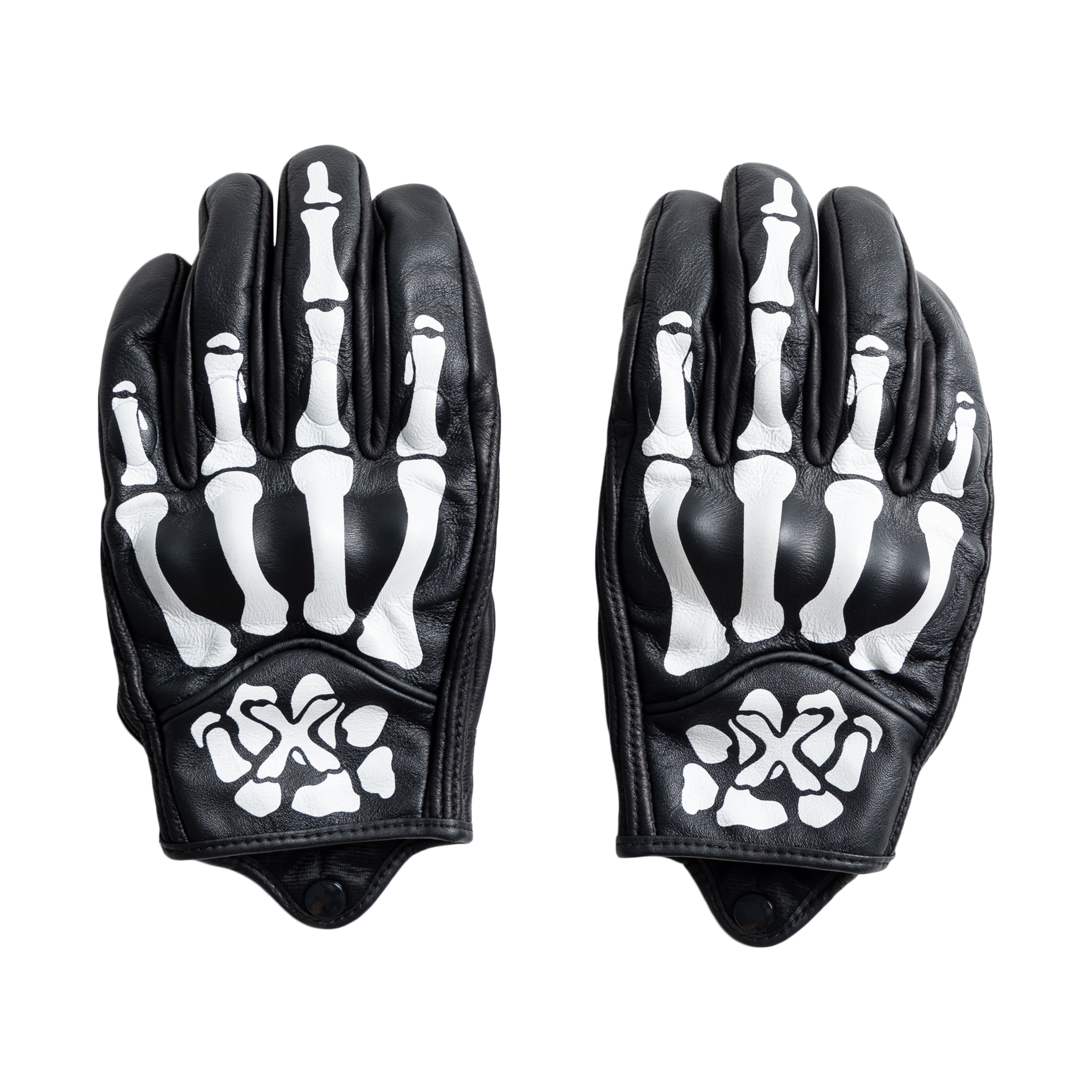 XOTIC官方 骨手印花复合真羊皮机车手套冬季保暖防护骑行越野装备