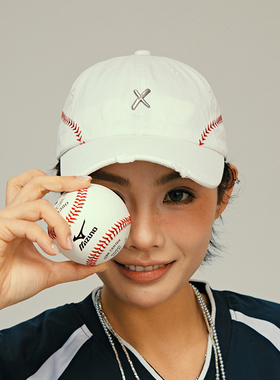 XOTIC官方 棒球纹路手缝线鸭舌帽新趣味绣花户外休闲小众遮阳帽