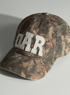 XOTIC官方 oarism24SS贴布绣迷彩鸭舌帽女街头水洗做旧休闲弯檐帽