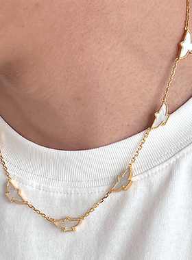 XOTIC官方 Oarism24AW异型老鹰蝴蝶贝母项链新品镀金吊坠颈链饰品