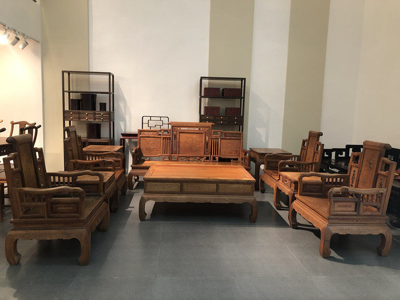 天香倾城 越南黄花梨卷书沙发12件套降香黄檀客厅仙作红木家具