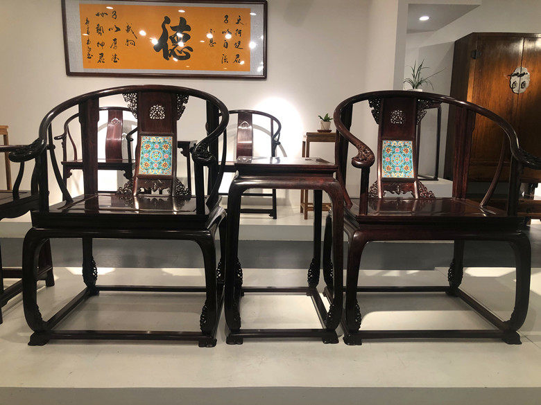 天香倾城 王世襄款印度小叶紫檀皇宫椅檀香紫檀清式圈椅红木家具