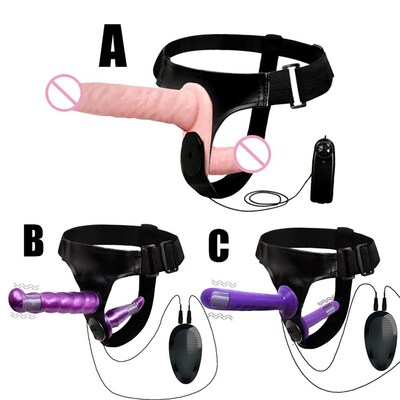 Double Penis Realistic Dildo Vibrator Strapon Ultra Elastic