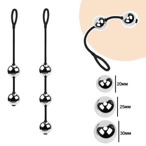 3 Size Metal Anal Beads Butt Plug Silicone Rope Geisha