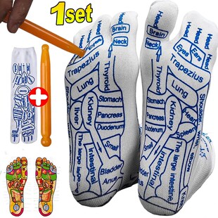 Massage Relieve Tired Feet Socks Acupressure Foot穴位图袜子