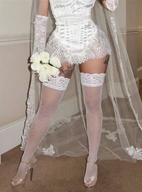 White Wedding Stockings for Women Costumes Sexy Lingerie