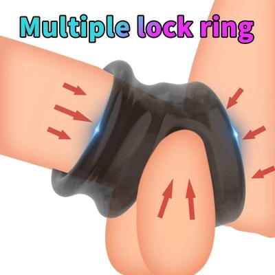 New Double Penis Ring Reusable Silicone Semen Lock Cockring