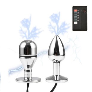 Small Electric Shock Metal Butt Plug Bi-polar Electro Stimul