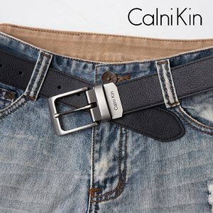 CKin男士真牛皮针扣商务休闲腰带