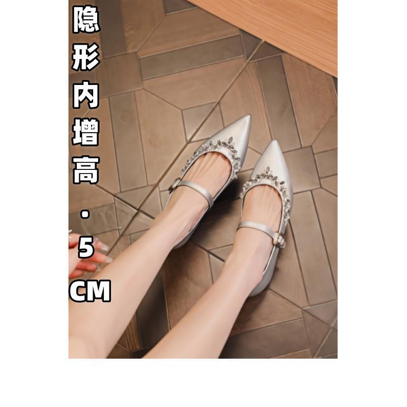 羊皮版水钻高端单鞋浅口法式