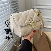 高级感百搭ins包包女夏2025新款 潮时尚 菱格链条包小众单肩斜挎包