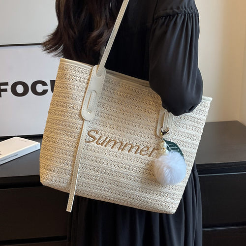 大容量编织托特包质感单肩包