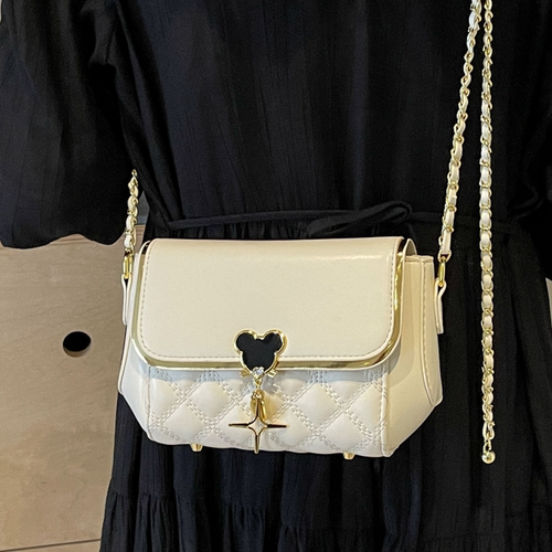 高级感菱格链条小包包女