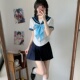 女 夏季 日系jk水手服正统学院风校供感短袖 制服裙子百褶裙短裙套装